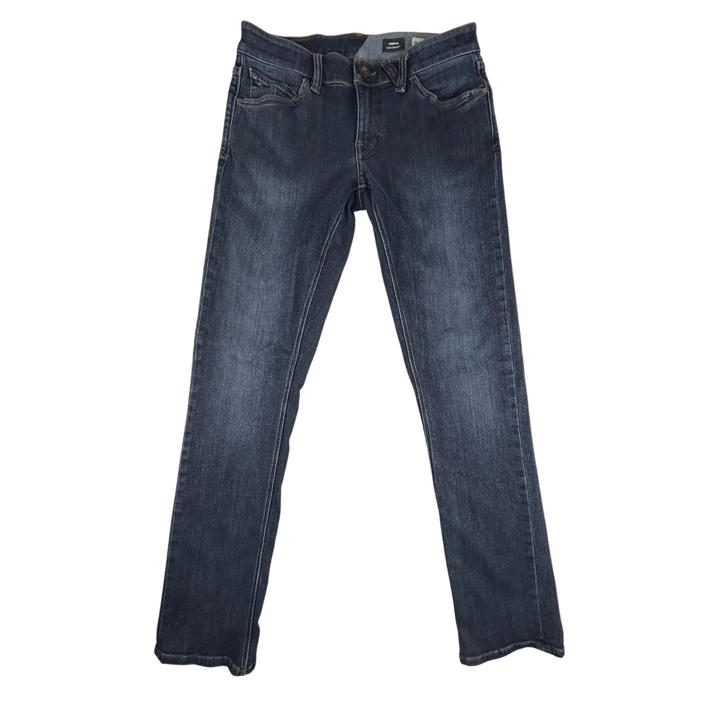 Volcom Jeans Mens 30 (30x31) Vorta Slim‎ Straight Stretch Blue Dark Wash Skater